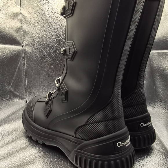 Dior Black Ankle Boots with Silver Buckles - Picture 6 of 13